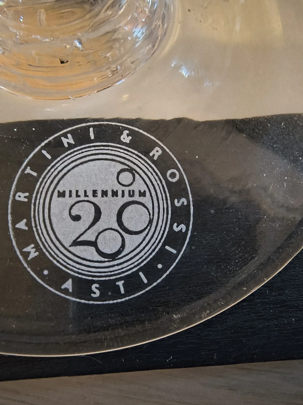 NYE 2000 Commemorative Pair of Martini & Rossi Asti Champagne Flutes